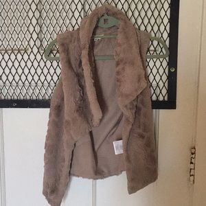 Gray faux fur fest size small